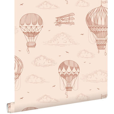 ESTAhome behang - luchtballonnen - terracotta roze - 50 x 900 cm product