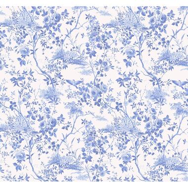 Sanders & Sanders fotobehang - bloemen en vogels - blauw - 300 x 280 cm product