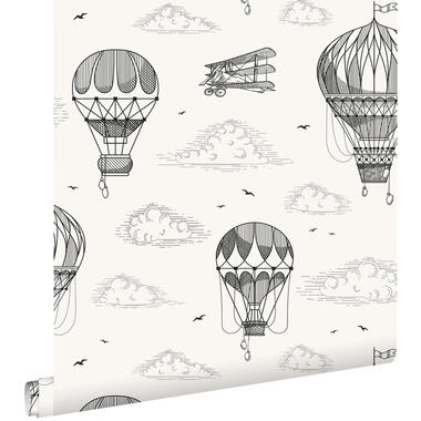 ESTAhome behang - luchtballonnen - zwart wit - 50 x 900 cm - 139715 product