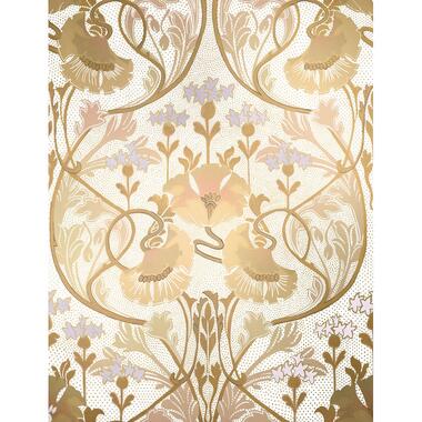 Sanders & Sanders fotobehang - aquarel bloemen - beige - 200 x 260 cm product