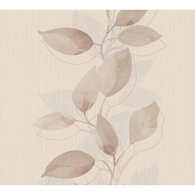 A.S. Création behangpapier - bloemmotief - bruin, beige en grijs product