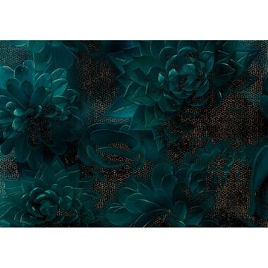 Sanders & Sanders fotobehang - bloemen - petrolgroen - 400 x 280 cm product