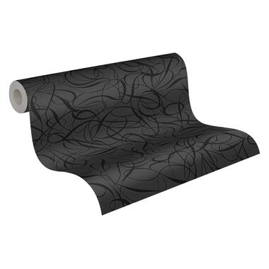 Livingwalls behangpapier - grafisch motief - zwart - 53 cm x 10,05 m - AS product