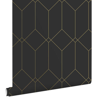 ESTAhome behangpapier - art deco motief - zwart en goud - 0.53 x 10.05 m product