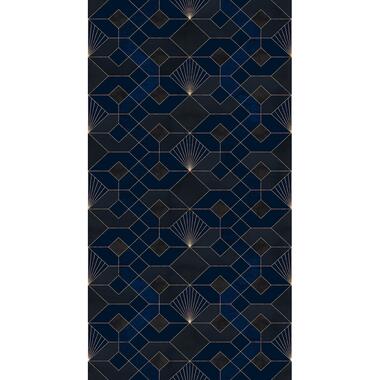 Sanders & Sanders fotobehang - schelpen - donkerblauw en goud - 150 x 280 cm product