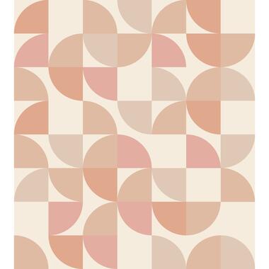 ESTAhome fotobehangpapier - geometrische vormen - beige en roze - 2.5 x 2.79 m product