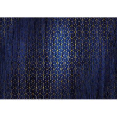 Sanders & Sanders fotobehangpapier - grafisch - blauw en goud - 400 x 280 cm product