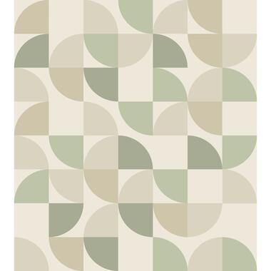 ESTAhome fotobehang - geometrische vormen - beige en groen - 2.5 x 2.79 m product