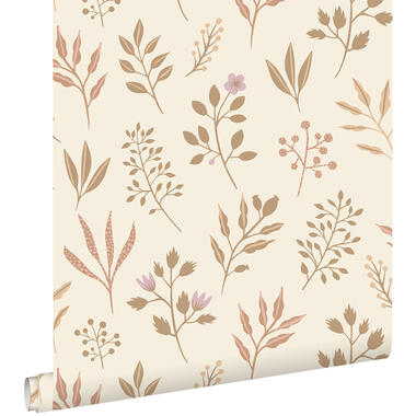 ESTAhome behang - bloemmotief in Scandinavische stijl - beige - 0.53 x 10.05 m product