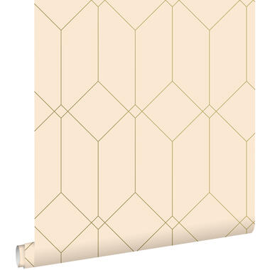 ESTAhome behangpapier - art deco motief - goud en beige - 0.53 x 10.05 m product