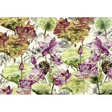 Sanders & Sanders fotobehang - lotus - groen en roze - 368 x 248 cm product