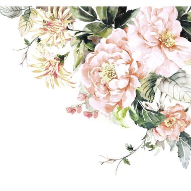 Sanders & Sanders fotobehangpapier - bloemen - roze en groen - 300 x 280 cm product