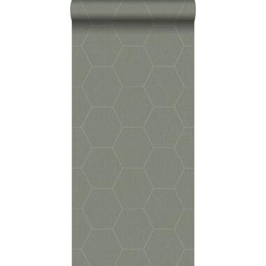 Walls4You behangpapier - hexagon - groen grijs - 0,53 x 10,05 m product