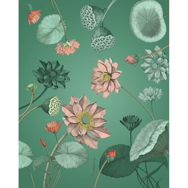 Sanders & Sanders fotobehang - lotus bloem - groen en roze - 200 x 250 cm product