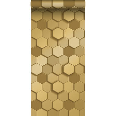 Origin Wallcoverings eco-texture vliesbehangpapier - 3d hexagon motief - goud product