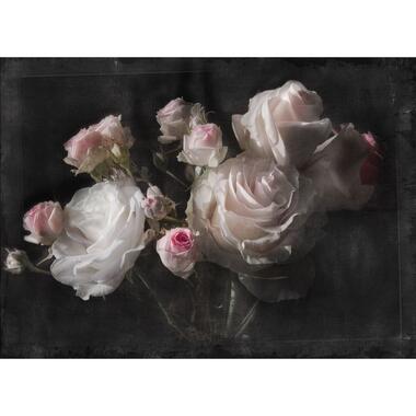 Sanders & Sanders fotobehangpapier - bloemen - zwart, wit en roze product