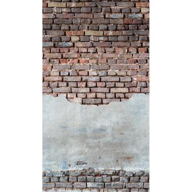 One Wall one Role fotobehang - steen - rood, grijs, wit en zwart - 159 x 280 cm product