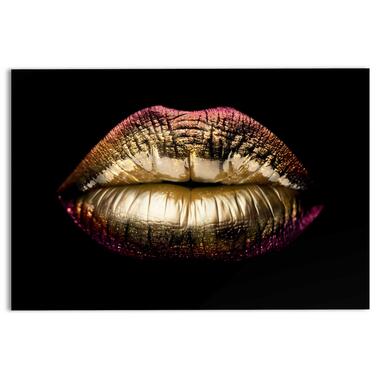 Glasschilderij - Perfect Lips - 78x116 cm Glas product