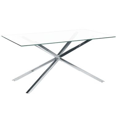 CORA - Eettafel - Zilver - 160 x 90 cm - Glas product