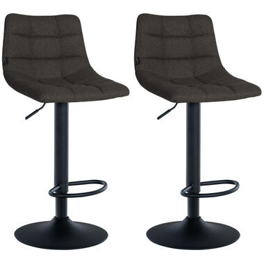 CLP Set van 2 Tabourets de bar Jerry Noir Frame - Tissu - Gris foncé product