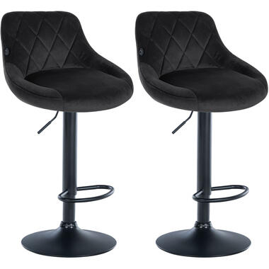 CLP Set van 2 Tabourets de bar Lazio Noir Frame - Velours - Noir product