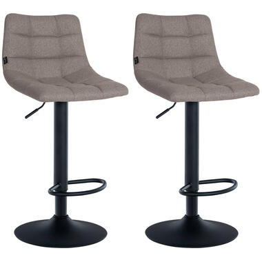 CLP Set van 2 Tabourets de bar Jerry Noir Frame - Tissu - Gris product