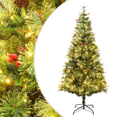 vidaXL Sapin de Noël pré-éclairé et pommes de pin vert 120cm PVC et PE product