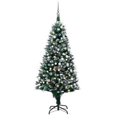 vidaXL Kunstkerstboom met verlichting kerstballen dennenappels 180 c5 product