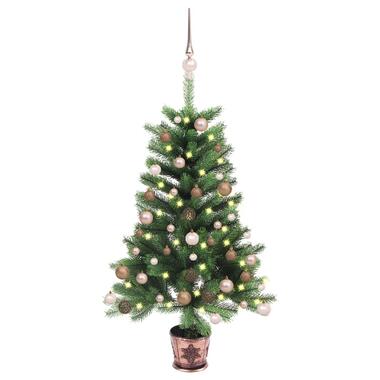vidaXL Kunstkerstboom met verlichting en kerstballen 90 cm groen product