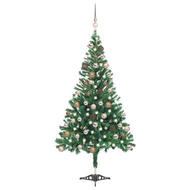 vidaXL Kunstkerstboom met verlichting en kerstballen 546 takken 180 cm product