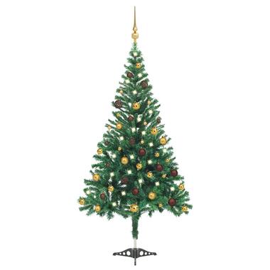 vidaXL Arbre de Noël artificiel pré-éclairé/boules 210 cm 910 branches product