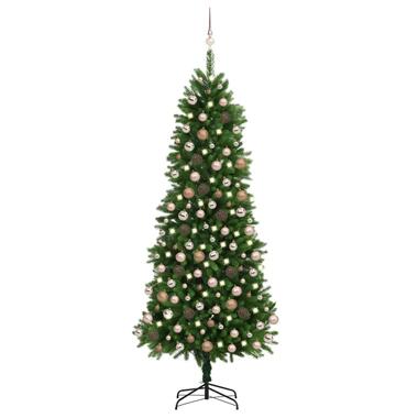 vidaXL Kunstkerstboom met verlichting en kerstballen 240 cm groen product