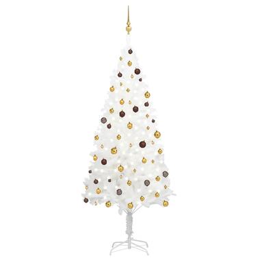 vidaXL Kunstkerstboom met verlichting en kerstballen 240 cm wit product