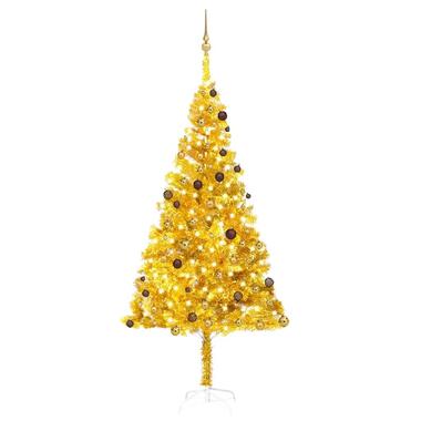 vidaXL Arbre de Noël artificiel pré-éclairé et boules doré 240 cm PET product