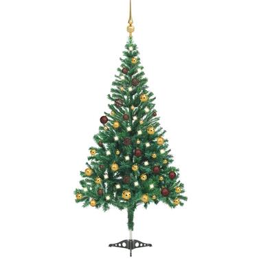 vidaXL Kunstkerstboom met verlichting en kerstballen 546 takken 180 cm product