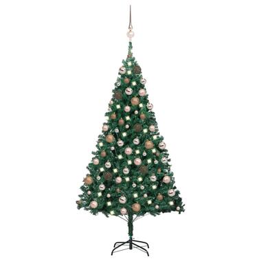 vidaXL Arbre de Noël artificiel pré-éclairé et boules vert 180 cm PVC product