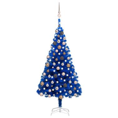 vidaXL Arbre de Noël artificiel pré-éclairé et boules bleu 150 cm PVC product