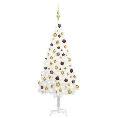 vidaXL Arbre de Noël artificiel pré-éclairé et boules blanc 120 cm product