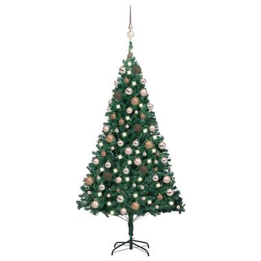 vidaXL Kunstkerstboom met verlichting en kerstballen 120 cm PVC groen product