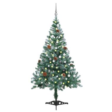 vidaXL Kunstkerstboom met verlichting ballen sneeuw dennenappel 150 cm product