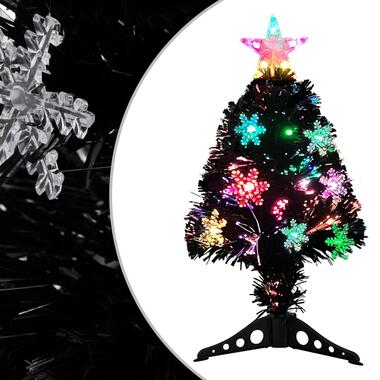 vidaXL Sapin de Noël et flocons de neige LED Noir 64 cm Fibre optique product