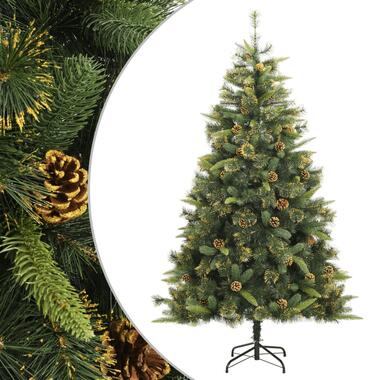 vidaXL Sapin de Noël artificiel articulé avec pommes de pin 210 cm product