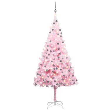 vidaXL Arbre de Noël artificiel pré-éclairé et boules rose 240 cm PVC product