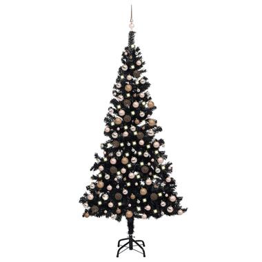 vidaXL Arbre de Noël artificiel pré-éclairé et boules noir 240 cm PVC product