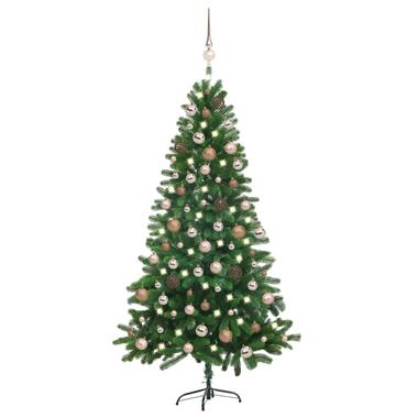 vidaXL Kunstkerstboom met verlichting en kerstballen 180 cm groen product