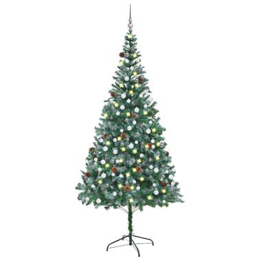 vidaXL Arbre de Noël artificiel pré-éclairé/boules pommes de pin 210cm product