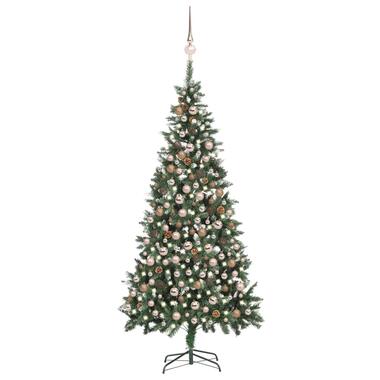 vidaXL Kunstkerstboom met verlichting kerstballen dennenappels 210 cm product