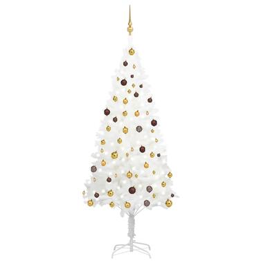 vidaXL Arbre de Noël artificiel pré-éclairé et boules blanc 210 cm product