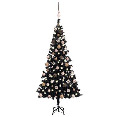 vidaXL Arbre de Noël artificiel pré-éclairé et boules noir 150 cm PVC product