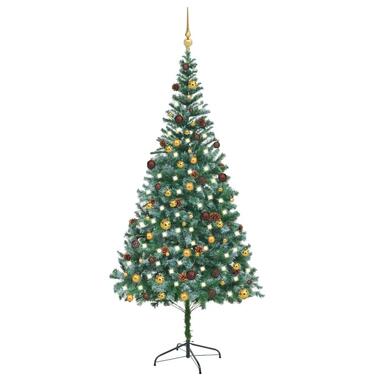 vidaXL Arbre de Noël artificiel pré-éclairé/boules pommes de pin 210cm product